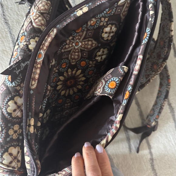 Vera Bradley Brown and Orange Floral Backpack - Picture 7 of 9